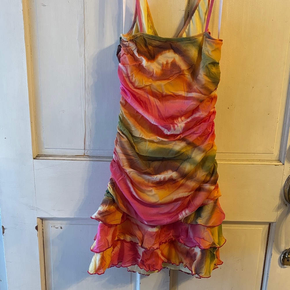 Moda International Multicolor Ruffled Mini Dress - image 5